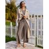 Ekouaer Lounge Sets for Women Short Sleeve Pullover Tops and Long Pants Soft Pajamas Set 2 Piece Outfits S-XXL(Brown)