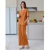 Ekouaer Lounge Sets for Women Short Sleeve Pullover Tops and Long Pants Soft Pajamas Set 2 Piece Outfits S-XXL(Camel)
