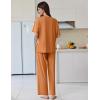 Ekouaer Lounge Sets for Women Short Sleeve Pullover Tops and Long Pants Soft Pajamas Set 2 Piece Outfits S-XXL(Camel)