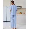 Ekouaer Lounge Sets for Women Short Sleeve Pullover Tops and Long Pants Soft Pajamas Set 2 Piece Outfits S-XXL(Clear Blue)