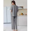 Ekouaer Lounge Sets for Women Short Sleeve Pullover Tops and Long Pants Soft Pajamas Set 2 Piece Outfits S-XXL(Dark Grey)