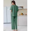 Ekouaer Lounge Sets for Women Short Sleeve Pullover Tops and Long Pants Soft Pajamas Set 2 Piece Outfits S-XXL(Green)