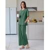 Ekouaer Lounge Sets for Women Short Sleeve Pullover Tops and Long Pants Soft Pajamas Set 2 Piece Outfits S-XXL(Green)