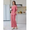 Ekouaer Lounge Sets for Women Short Sleeve Pullover Tops and Long Pants Soft Pajamas Set 2 Piece Outfits S-XXL(Old Rose)