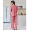 Ekouaer Lounge Sets for Women Short Sleeve Pullover Tops and Long Pants Soft Pajamas Set 2 Piece Outfits S-XXL(Old Rose)