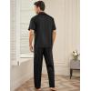 Ekouaer Men Satin Silk Pajamas Set 2 Piece Button Down Sleepwear Long Pants Loungewear with Pockets(Black)