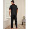 Ekouaer Men Satin Silk Pajamas Set 2 Piece Button Down Sleepwear Long Pants Loungewear with Pockets(Black Red)