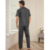 Ekouaer Men Satin Silk Pajamas Set 2 Piece Button Down Sleepwear Long Pants Loungewear with Pockets(Dark Gray)