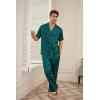 Ekouaer Men Satin Silk Pajamas Set 2 Piece Button Down Sleepwear Long Pants Loungewear with Pockets(Green)