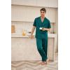 Ekouaer Men Satin Silk Pajamas Set 2 Piece Button Down Sleepwear Long Pants Loungewear with Pockets(Green)