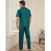 Ekouaer Men Satin Silk Pajamas Set 2 Piece Button Down Sleepwear Long Pants Loungewear with Pockets(Green)
