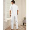 Ekouaer Men Satin Silk Pajamas Set 2 Piece Button Down Sleepwear Long Pants Loungewear with Pockets(White)