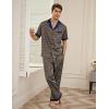 Ekouaer Men Satin Silk Pajamas Set 2 Piece Button Down Sleepwear Long Pants Loungewear with Pockets(Yellow Geometric)
