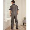 Ekouaer Men Satin Silk Pajamas Set 2 Piece Button Down Sleepwear Long Pants Loungewear with Pockets(Yellow Geometric)