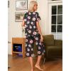 Ekouaer Pajama Set for Women 2 Piece Capri Pants Short Sleeve Top Sleepwear Soft Pjs Loungewear with Pockets S-3XL(Black Flowers)