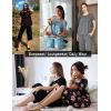 Ekouaer Pajama Set for Women 2 Piece Capri Pants Short Sleeve Top Sleepwear Soft Pjs Loungewear with Pockets S-3XL(Blue Cashew)