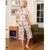 Ekouaer Pajama Set for Women 2 Piece Capri Pants Short Sleeve Top Sleepwear Soft Pjs Loungewear with Pockets S-3XL(Light Pink Cheetah)