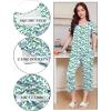 Ekouaer Pajama Set for Women Short Sleeve Top With Capri Pants Pjs 2 Piece Square Neck Loungewear Soft Sleepwear with Pockets(Blue Flower)