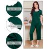 Ekouaer Pajama Set for Women Short Sleeve Top With Capri Pants Pjs 2 Piece Square Neck Loungewear Soft Sleepwear with Pockets(Green)