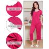 Ekouaer Pajama Set for Women Short Sleeve Top With Capri Pants Pjs 2 Piece Square Neck Loungewear Soft Sleepwear with Pockets(Rose Red)