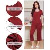 Ekouaer Pajama Set for Women Short Sleeve Top With Capri Pants Pjs 2 Piece Square Neck Loungewear Soft Sleepwear with Pockets(Wine Red)