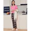 Ekouaer Pajama Sets for Women 2 Pack, Short Sleeve with Long Pant Pjs Sleepwear Comfy Lounge Sets with Pockets(Black Plaid/Rose Pliad)