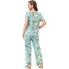 Ekouaer Pajama Sets for Women 2 Pack, Short Sleeve with Long Pant Pjs Sleepwear Comfy Lounge Sets with Pockets(Blue Flowers/Black Flowers)