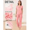 Ekouaer Pajama Sets for Women 2 Pack, Short Sleeve with Long Pant Pjs Sleepwear Comfy Lounge Sets with Pockets(Pink Stripe/Grey Stars)