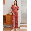 Ekouaer Pajama Sets for Women 2 Pack, Short Sleeve with Long Pant Pjs Sleepwear Comfy Lounge Sets with Pockets(Red/Green)