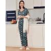Ekouaer Pajama Sets for Women 2 Pack, Short Sleeve with Long Pant Pjs Sleepwear Comfy Lounge Sets with Pockets(Slate Star/Grey Cat)