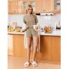 Ekouaer Pajamas for Women Set 2 Piece PJ Soft Comfy Lounge Sets Short Sleeve Tops Shorts Sets Cotton Sleepwear S-XXL(Khaki)