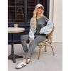 Ekouaer Pajamas for Women Set 2 Piece Rib Knit Lounge Set Joggers Loungewear Short Sleeve Pjs with Pockets(Gray)