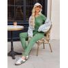 Ekouaer Pajamas for Women Set 2 Piece Rib Knit Lounge Set Joggers Loungewear Short Sleeve Pjs with Pockets(Green)