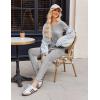 Ekouaer Pajamas for Women Set 2 Piece Rib Knit Lounge Set Joggers Loungewear Short Sleeve Pjs with Pockets(Light Gray)