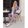 Ekouaer Pajamas for Women Set 2 Piece Rib Knit Lounge Set Joggers Loungewear Short Sleeve Pjs with Pockets(Purple)