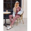 Ekouaer Pajamas for Women Set 2 Piece Rib Knit Lounge Set Joggers Loungewear Short Sleeve Pjs with Pockets(Wine Red)