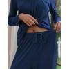 Ekouaer Pajamas for Women Set Soft 2 Piece Pjs Long Sleeve Sleep Set Loungewear With Pocket(Cobalt Blue)