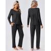 Ekouaer Pajamas for Women Set Soft 2 Piece Pjs Long Sleeve Sleep Set Loungewear With Pocket(Dark Grey)