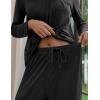 Ekouaer Pajamas for Women Set Soft 2 Piece Pjs Long Sleeve Sleep Set Loungewear With Pocket(Dark Grey)