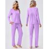Ekouaer Pajamas for Women Set Soft 2 Piece Pjs Long Sleeve Sleep Set Loungewear With Pocket(Lilac)