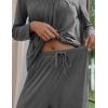 Ekouaer Pajamas for Women Set Soft 2 Piece Pjs Long Sleeve Sleep Set Loungewear With Pocket(M.grey)