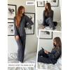 Ekouaer Waffle Knit Pajamas for Women Set Long Sleeve Pants Pj Henley Tops Lounge Sets Comfy Sleepwear with Pockets(Deep Grey)