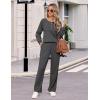 Ekouaer Waffle Knit Pajamas for Women Set Long Sleeve Pants Pj Henley Tops Lounge Sets Comfy Sleepwear with Pockets(Deep Grey)