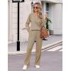 Ekouaer Waffle Knit Pajamas for Women Set Long Sleeve Pants Pj Henley Tops Lounge Sets Comfy Sleepwear with Pockets(Khaki)