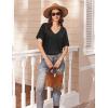 Ekouaer Women’s 2 Piece Lounge Set Casual Summer Outfits Ribbed Short Sleeve & Wide Leg Pants Matching Set for Travel Home(Black)