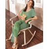 Ekouaer Women’s 2 Piece Lounge Set Casual Summer Outfits Ribbed Short Sleeve & Wide Leg Pants Matching Set for Travel Home(Green)