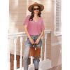 Ekouaer Women’s 2 Piece Lounge Set Casual Summer Outfits Ribbed Short Sleeve & Wide Leg Pants Matching Set for Travel Home(Hot Pink)