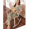 Ekouaer Women’s 2 Piece Lounge Set Casual Summer Outfits Ribbed Short Sleeve & Wide Leg Pants Matching Set for Travel Home(Khaki)