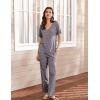Ekouaer Women’s 2 Piece Lounge Set Casual Summer Outfits Ribbed Short Sleeve & Wide Leg Pants Matching Set for Travel Home(Purple)