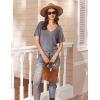 Ekouaer Women’s 2 Piece Lounge Set Casual Summer Outfits Ribbed Short Sleeve & Wide Leg Pants Matching Set for Travel Home(Purple)